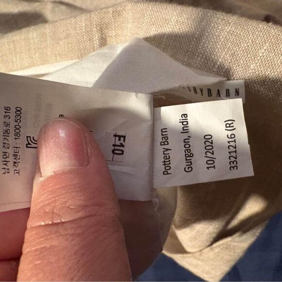 2 Pottery Barn Flax Linen 96W x 84L LINED Room Darkening Curtains